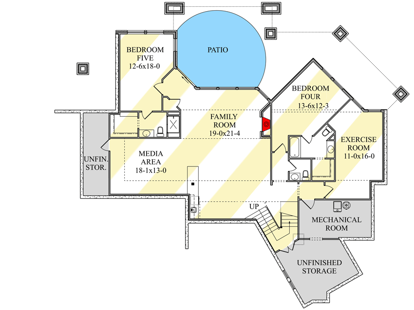 Plan 95064RW: Contemporary Two-Story Home Plan with First-Floor Master - Floor Plan - Optional Lower Level - Contemporary, Craftsman, Mountain, Rustic