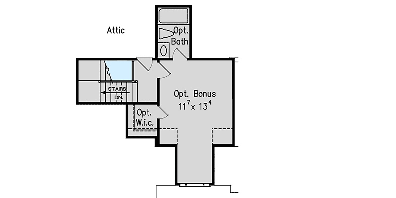 Plan 710157BTZ: Southern Country Home Plan with Optional Second Floor - Floor Plan - Bonus Level - Country, Southern, Traditional