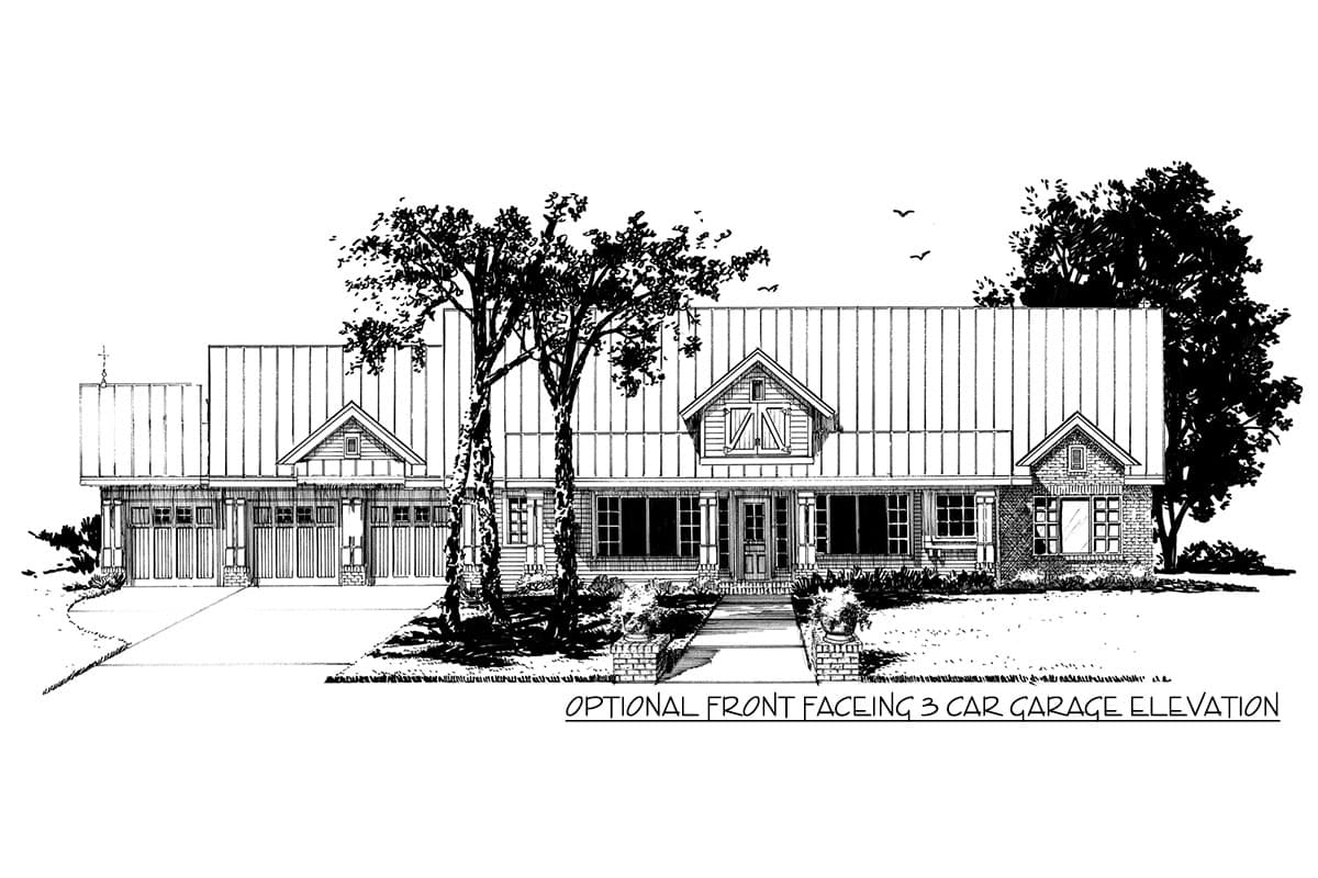 Plan 12962KN: Stunning 3-Bed Home Plan with Dramatic Rear Elevation - Image #9 - Country, Farmhouse, Mountain, Ranch, Rustic, Vacation
