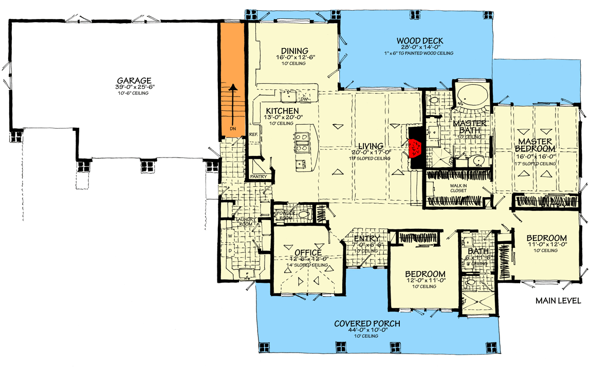 Plan 12962KN: Stunning 3-Bed Home Plan with Dramatic Rear Elevation - Floor Plan - Optional 3-Car Front Facing Garage - Country, Farmhouse, Mountain, Ranch, Rustic, Vacation