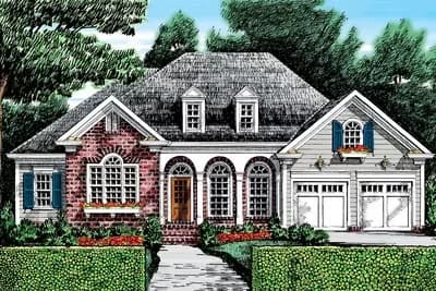 Traditional House Plan with Twin Dormer Greetings