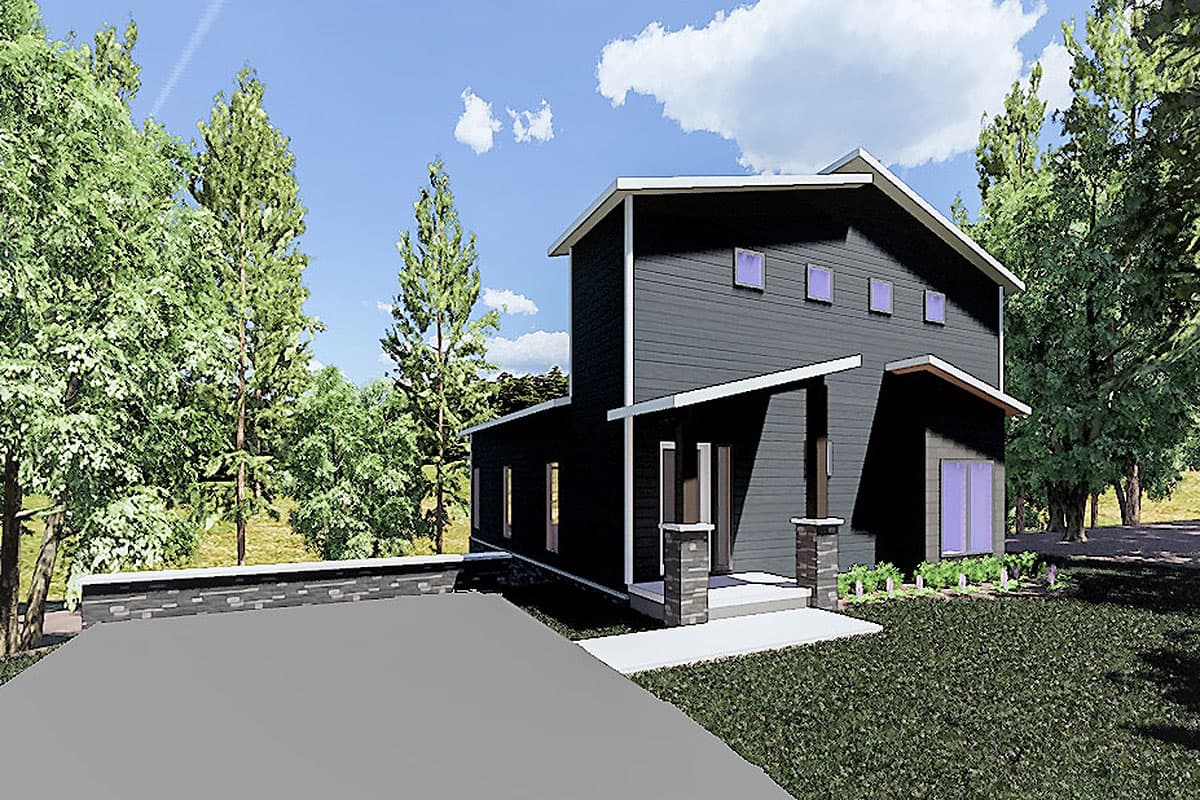 Plan 83606CRW: Two-Story Contemporary House Plan with Optional 2-Car Garage - Image #6 - Contemporary, Modern, Northwest