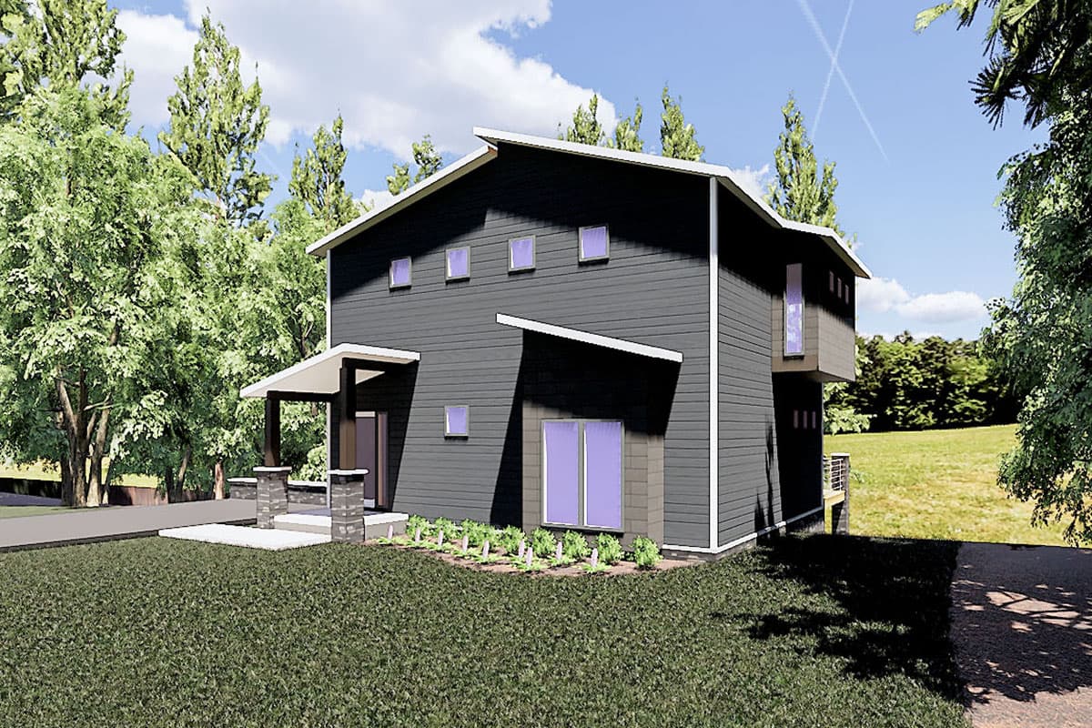 Plan 83606CRW: Two-Story Contemporary House Plan with Optional 2-Car Garage - Image #7 - Contemporary, Modern, Northwest