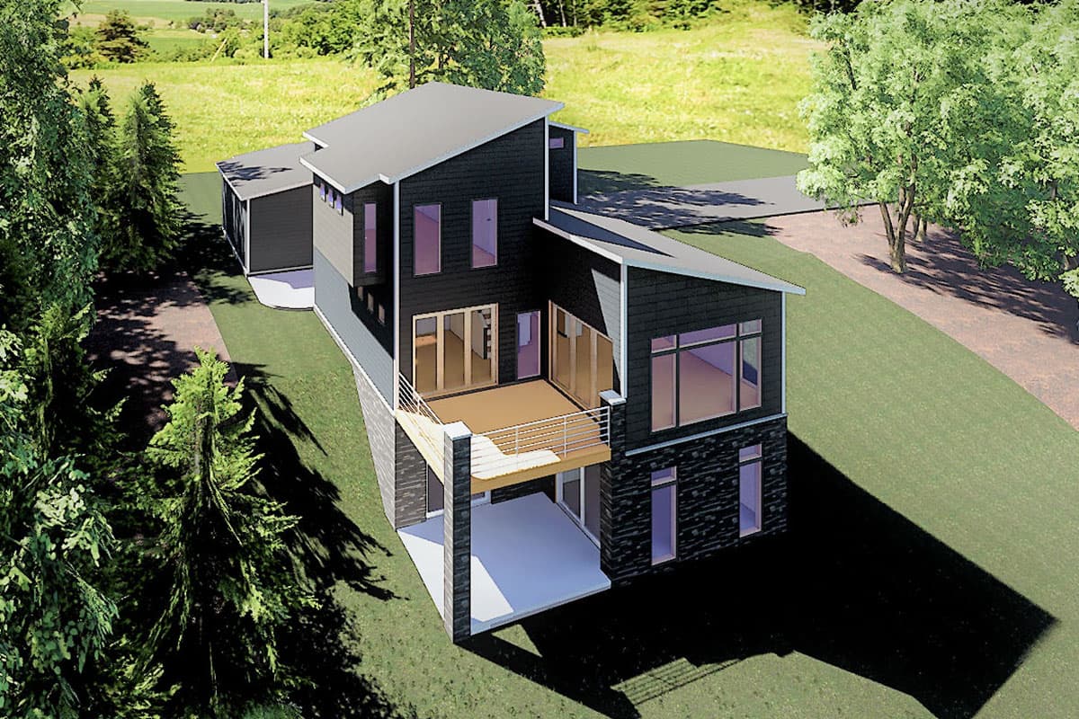 Plan 83606CRW: Two-Story Contemporary House Plan with Optional 2-Car Garage - Image #8 - Contemporary, Modern, Northwest