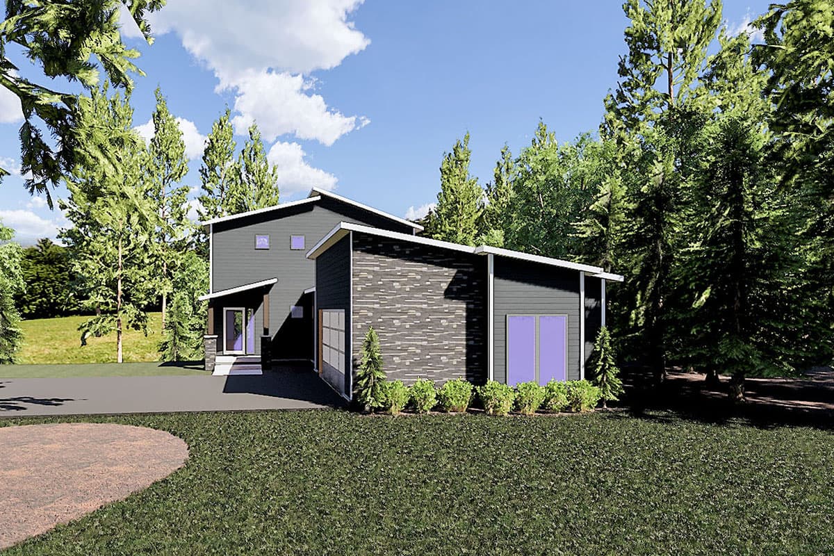 Plan 83606CRW: Two-Story Contemporary House Plan with Optional 2-Car Garage - Image #9 - Contemporary, Modern, Northwest