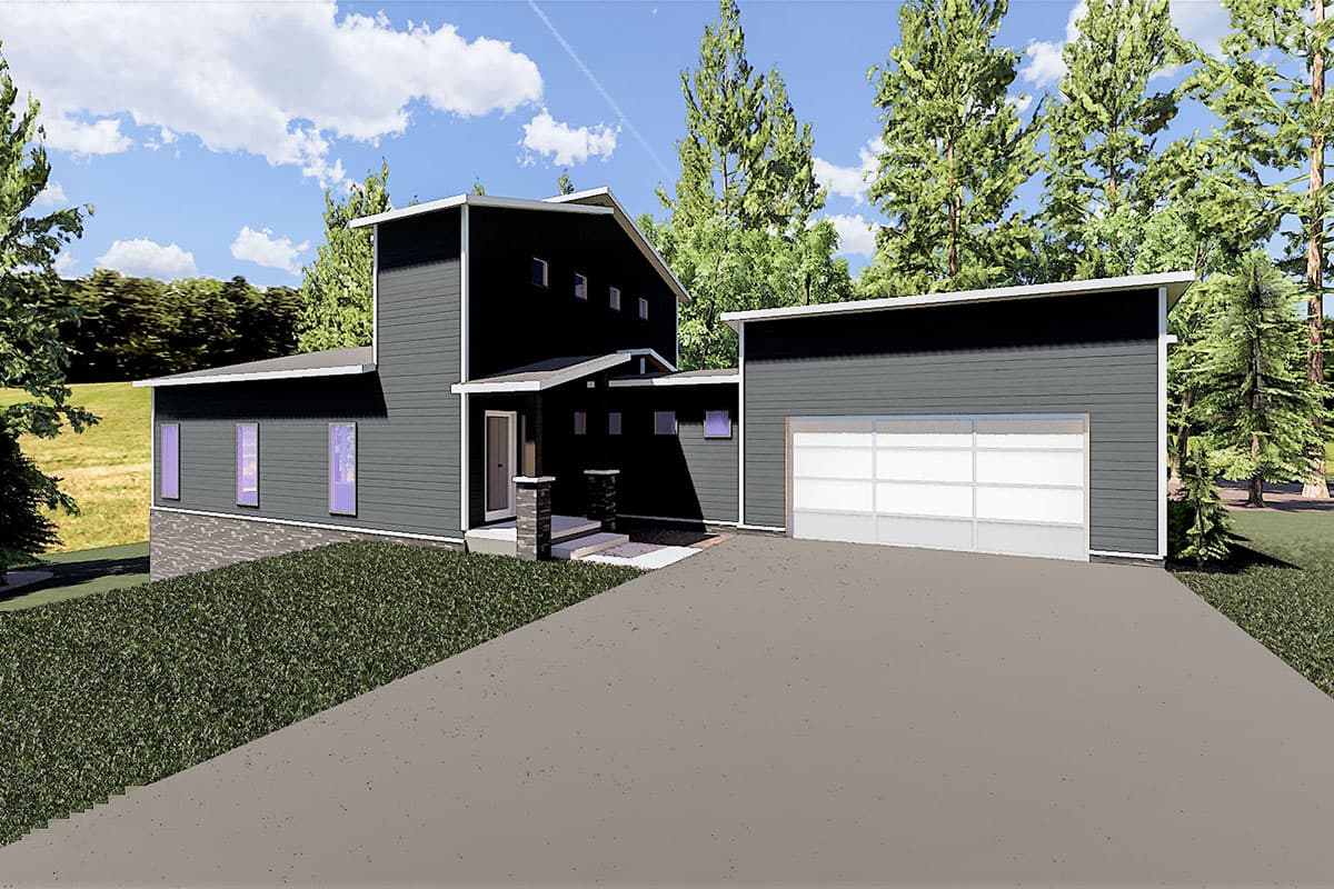 Plan 83606CRW: Two-Story Contemporary House Plan with Optional 2-Car Garage - Image #10 - Contemporary, Modern, Northwest