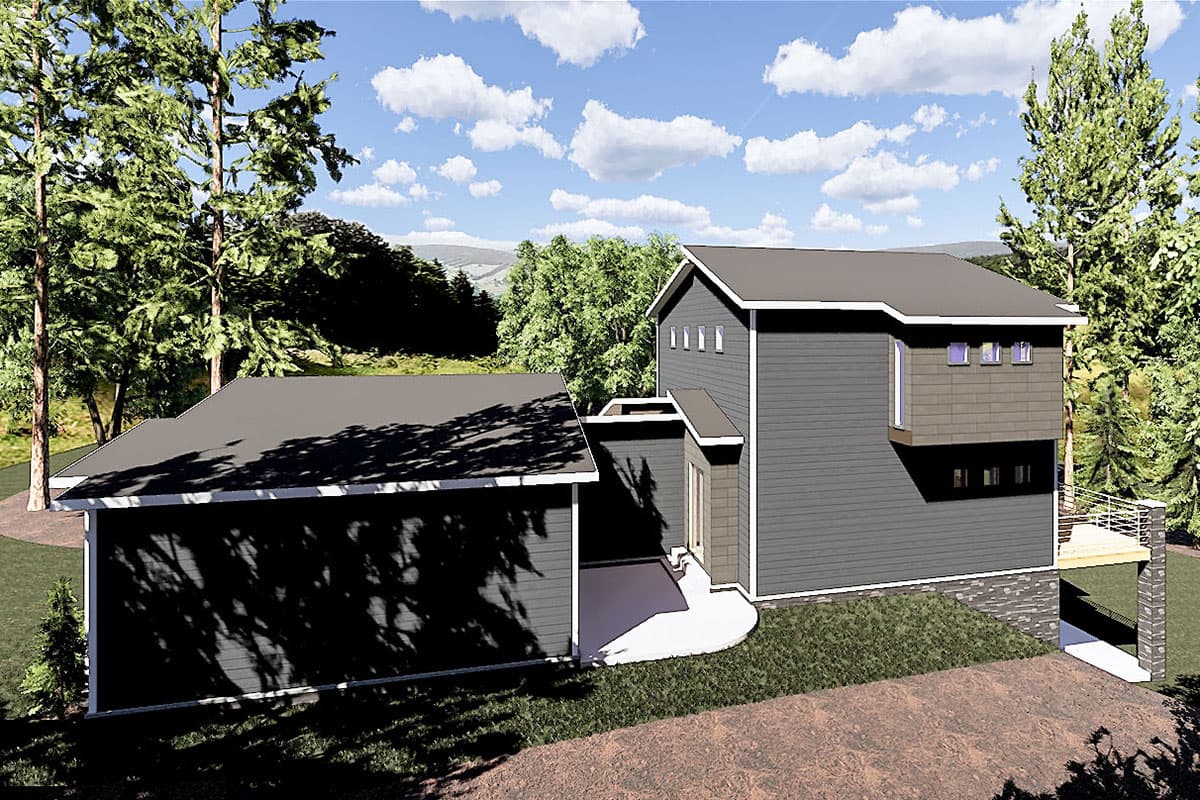 Plan 83606CRW: Two-Story Contemporary House Plan with Optional 2-Car Garage - Image #11 - Contemporary, Modern, Northwest