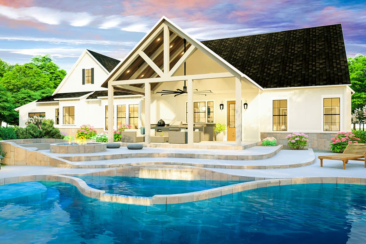 Plan 62149V: 3-Bed Modern Country Home Plan with Split Beds - Image #5 - Country, Farmhouse, Modern Farmhouse, Southern