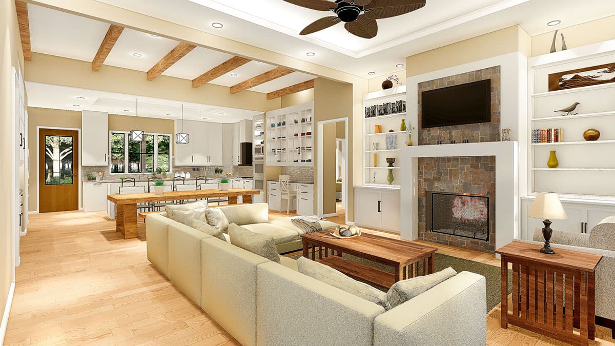 Plan 62149V: 3-Bed Modern Country Home Plan with Split Beds - Image #9 - Country, Farmhouse, Modern Farmhouse, Southern