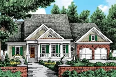 Traditional House Plan with Rocking Chair Porch