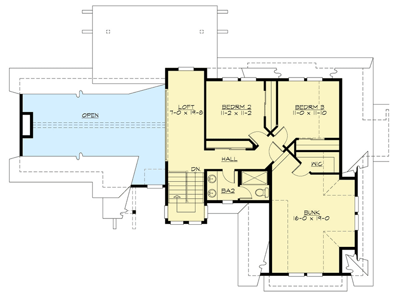 Plan 23805JD: Spectacular Mountain House Plan with Upstairs Bunk Room - Floor Plan - 2nd Floor - Craftsman, Mountain, Northwest