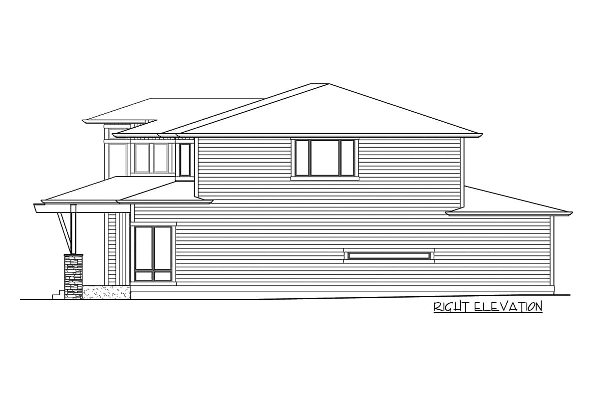 Plan 23806JD: Contemporary 5-Bed House Plan with Second-Level Master Bed - Image #6 - Contemporary, Modern, Northwest, Prairie