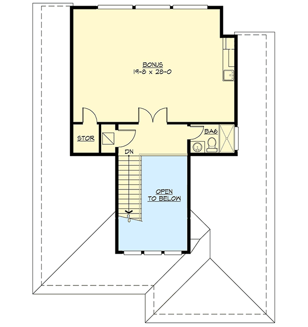 Plan 23807JD: Contemporary House Plan with with Third-Level Bonus Room - Floor Plan - 3rd Floor - Contemporary, Modern, Northwest, Prairie