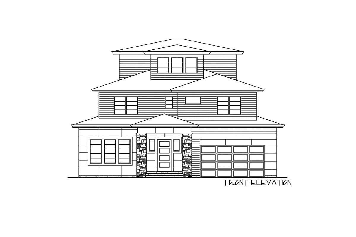 Plan 23807JD: Contemporary House Plan with with Third-Level Bonus Room - Image #25 - Contemporary, Modern, Northwest, Prairie