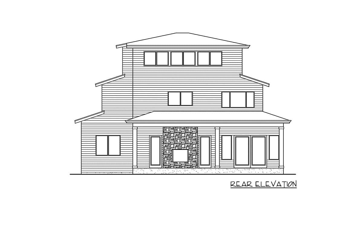 Plan 23807JD: Contemporary House Plan with with Third-Level Bonus Room - Image #27 - Contemporary, Modern, Northwest, Prairie