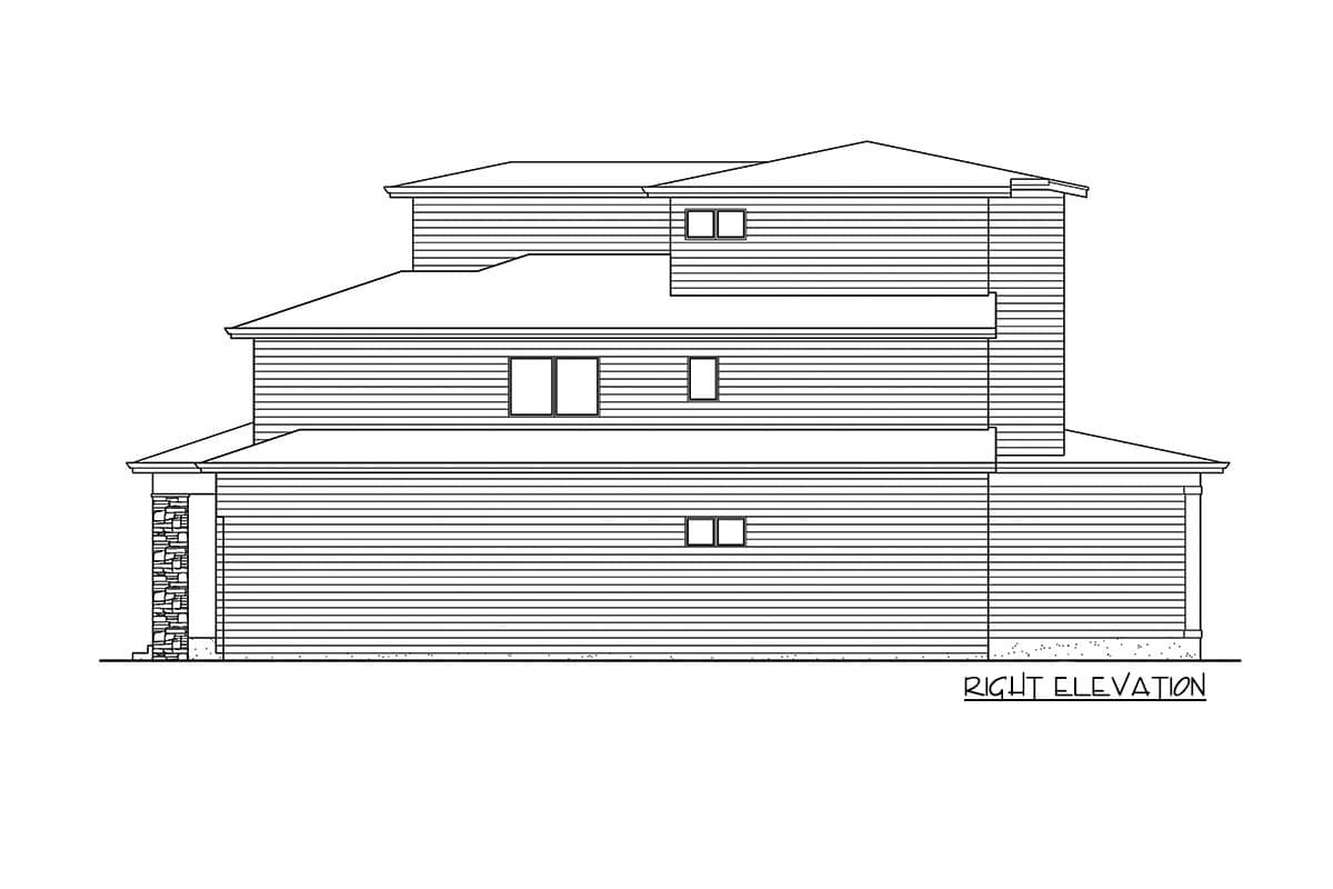 Plan 23807JD: Contemporary House Plan with with Third-Level Bonus Room - Image #28 - Contemporary, Modern, Northwest, Prairie