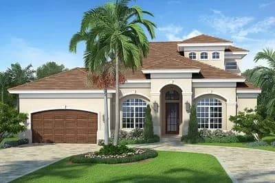 5-Bed Spanish-Style Home Plan with Main-Level Master