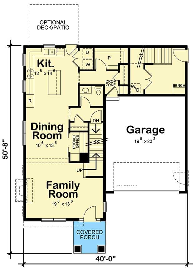Plan 42582DB: Multi-Generational House Plan with Attached Casita - Floor Plan - Main Level - Craftsman, Northwest