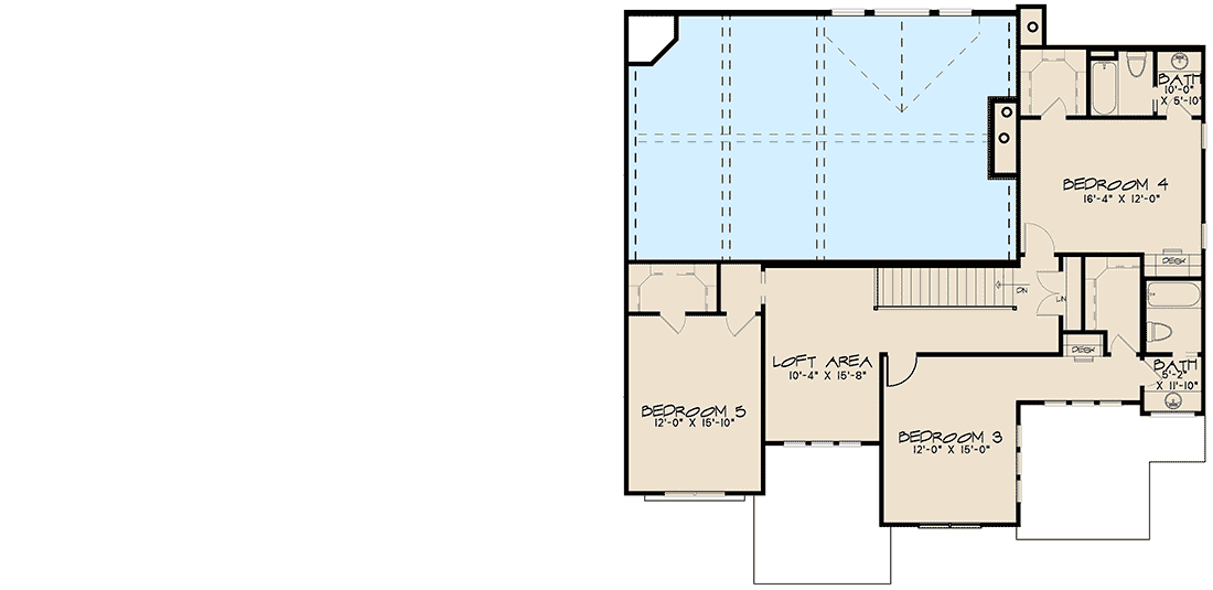 Plan 70621SND: Spacious New American Farmhouse Loaded Finished Lower Level - 6301 Sq Ft - Floor Plan - 2nd Floor - Country, Craftsman, Farmhouse, Modern Farmhouse, New American