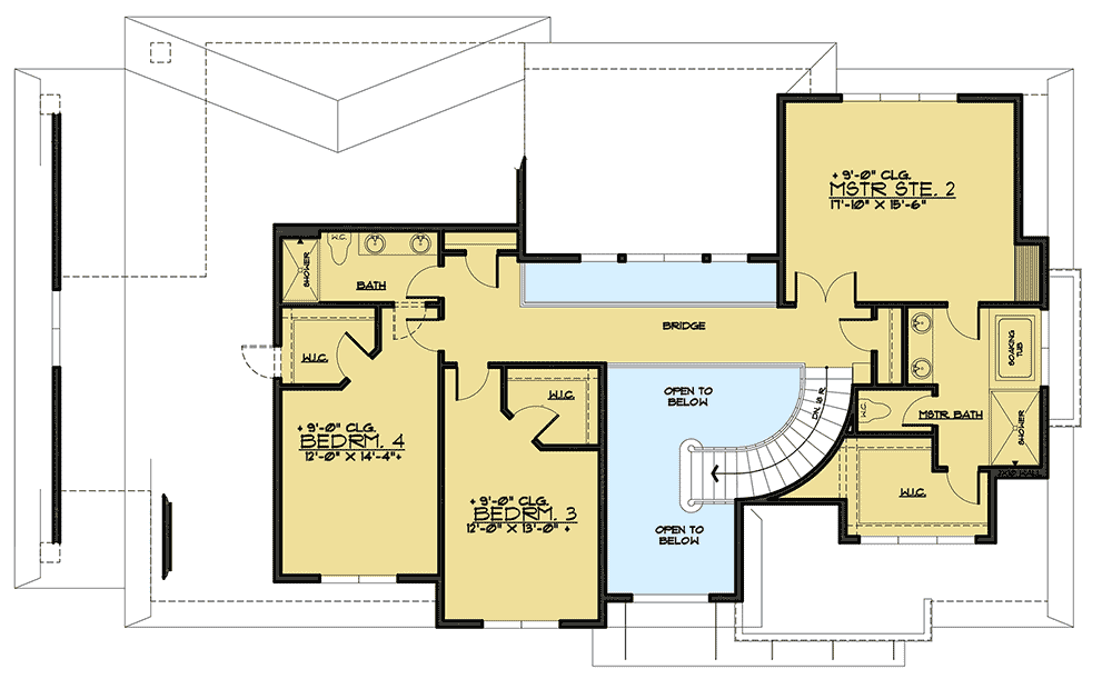 Plan 666048RAF: Two-Story Contemporary Home Plan with 2 Master Suites - Floor Plan - 2nd Floor - Contemporary, Modern, Northwest, Prairie