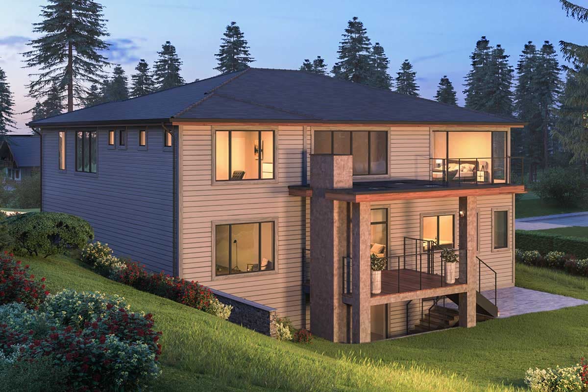 Plan 666050RAF: Sprawling Contemporary House Plan with Ample Outdoor Space - Image #4 - Contemporary, Modern, Northwest, Prairie