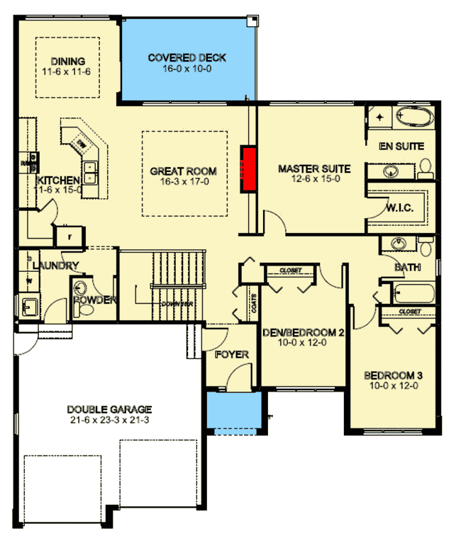 Plan 67747MG: Incredible Mediterranean Home Plan with Optional Walk-Out Lower Level - Floor Plan - Main Level - Mediterranean, Ranch, Southern, Tuscan