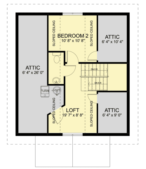 Plan 67749MG: Adorable Craftsman House Plan with Loft - Floor Plan - 2nd Floor - Bungalow, Cottage, Craftsman, Northwest