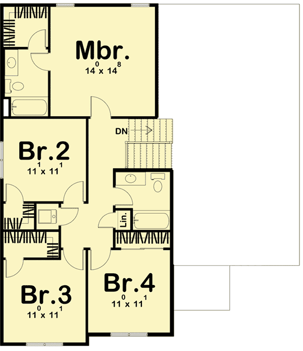 Plan 62756DJ: Modern Prairie-Style Split-Level Home Plan - Floor Plan - 2nd Floor - Contemporary, Modern, Northwest, Prairie