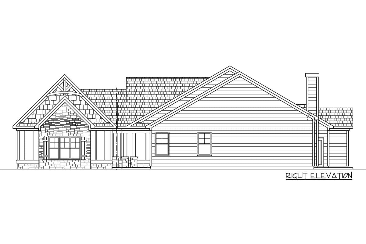 Plan 360033DK: One-Level Craftsman House Plan with Angled 2-Car Garage - 2070 Sq Ft - Image #4 - Craftsman, Mountain, Northwest, Ranch