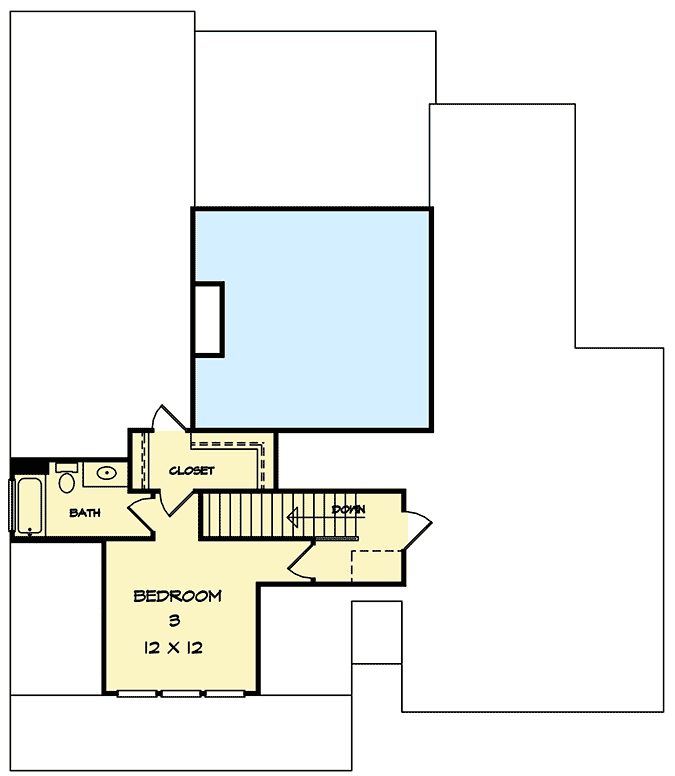 Plan 360041DK: 3-Bed Craftsman House Plan with Main-Level Master - Floor Plan - Second Floor - Craftsman, Northwest