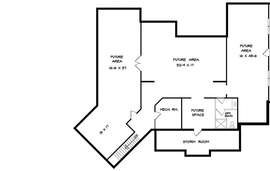 Plan 360042DK: Expanded Country Craftsman Home Plan with 3-Car Angled Garage - Floor Plan - 3rd Floor - Craftsman, Mountain