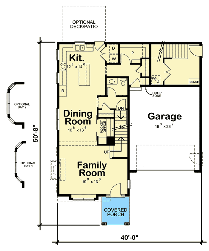 Plan 42584DB: Multi-Generational Craftsman House Plan - Floor Plan - Main Level - Country, Craftsman, Northwest