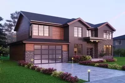 4-Bed Contemporary House Plan with Second-Level Sleeping Rooms - 4000 Sq Ft
