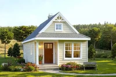 1-Bedroom Cabin House Plan with Vaulted Interior