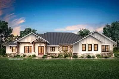 One-Story Hill Country House Plan with Vaulted Great Room - 3366 Sq Ft