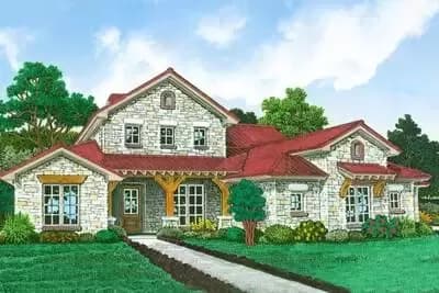 Exclusive 4-Bed European Cottage Plan with Split Beds