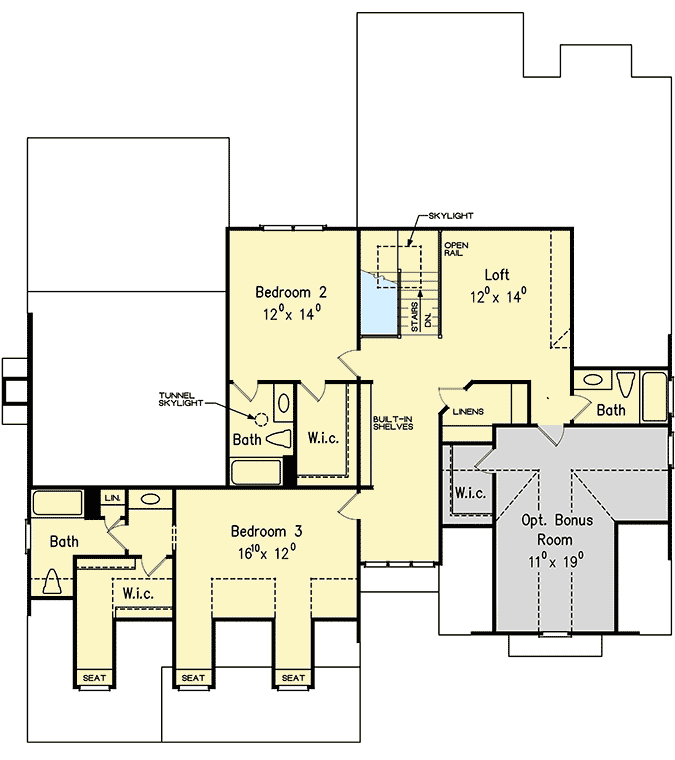 Plan 710169BTZ: Country Home Plan with Covered Front Porch - Floor Plan - 2nd Floor - Cottage, Country, Southern, Traditional