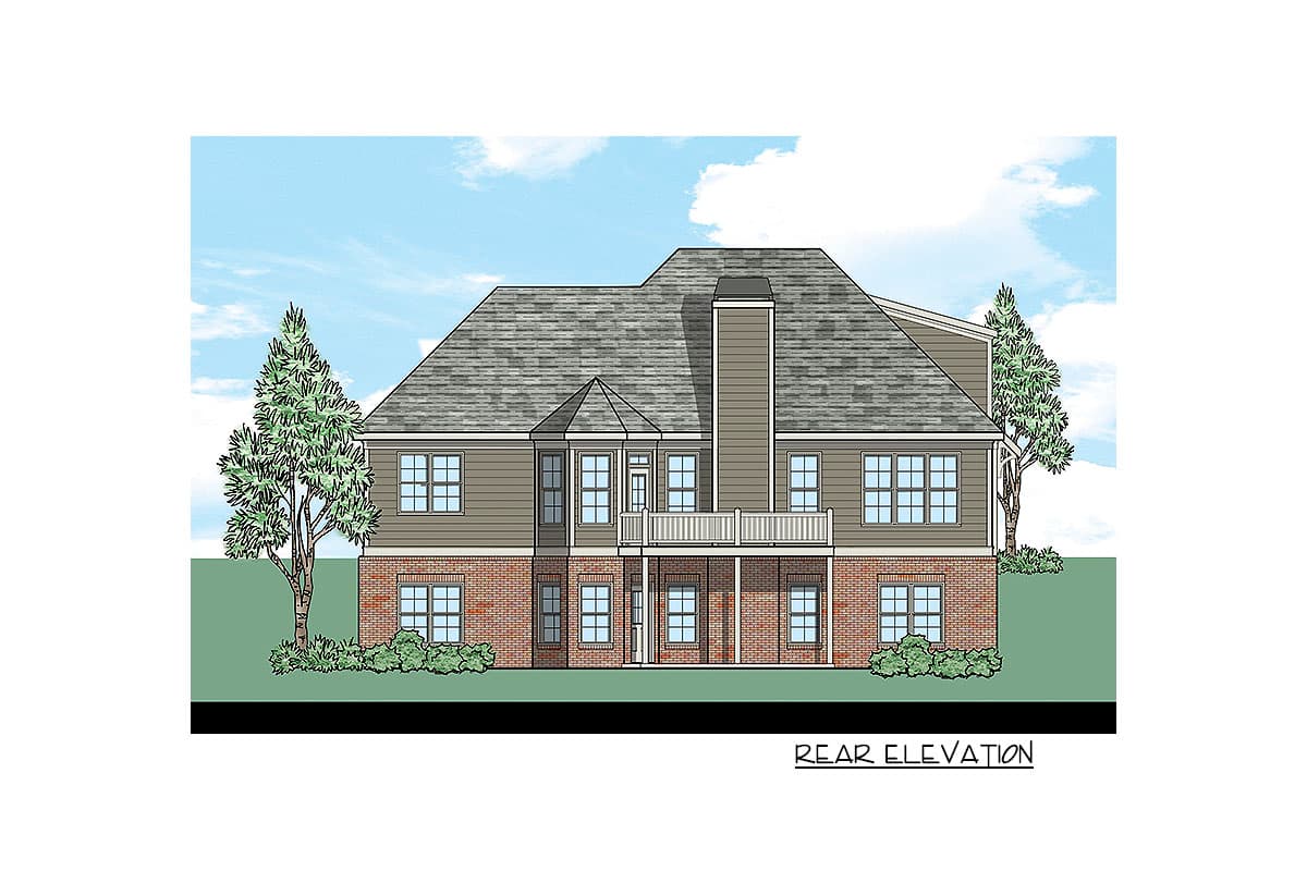Plan 710171BTZ: Brick Traditional House Plan with Bonus Over Garage - Image #12 - Southern, Traditional