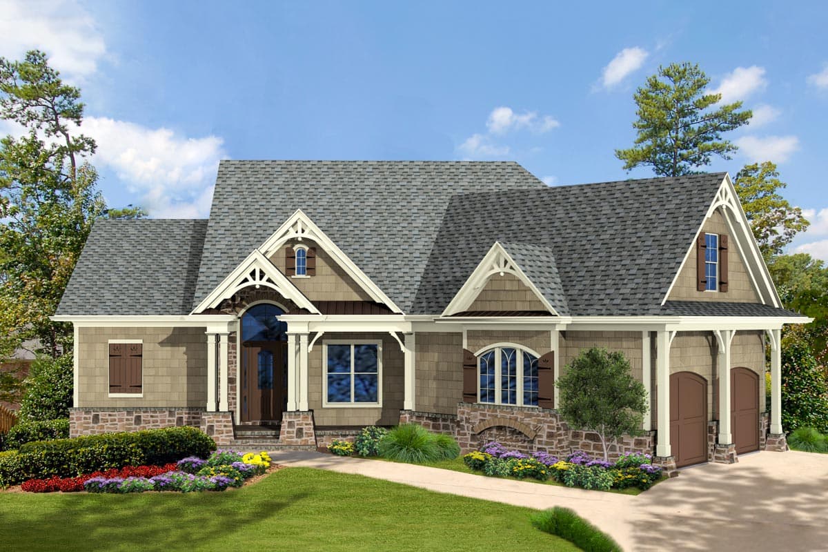 Plan 25665GE: 3-Bedroom Country Craftsman House Plan with Angled Garage - 1561 Sq Ft - Image #16 - Cottage, Country, Craftsman, Ranch, Rustic, Traditional