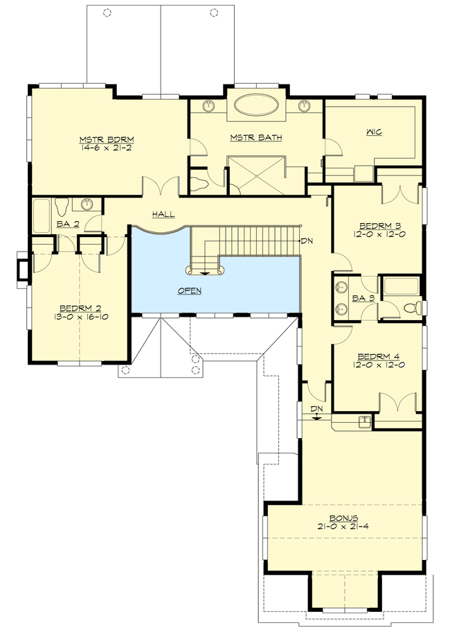 Plan 23808JD: Hampton Style Facade with Modern Floor Plan - Floor Plan - 2nd Floor - Craftsman, Northwest, Shingle