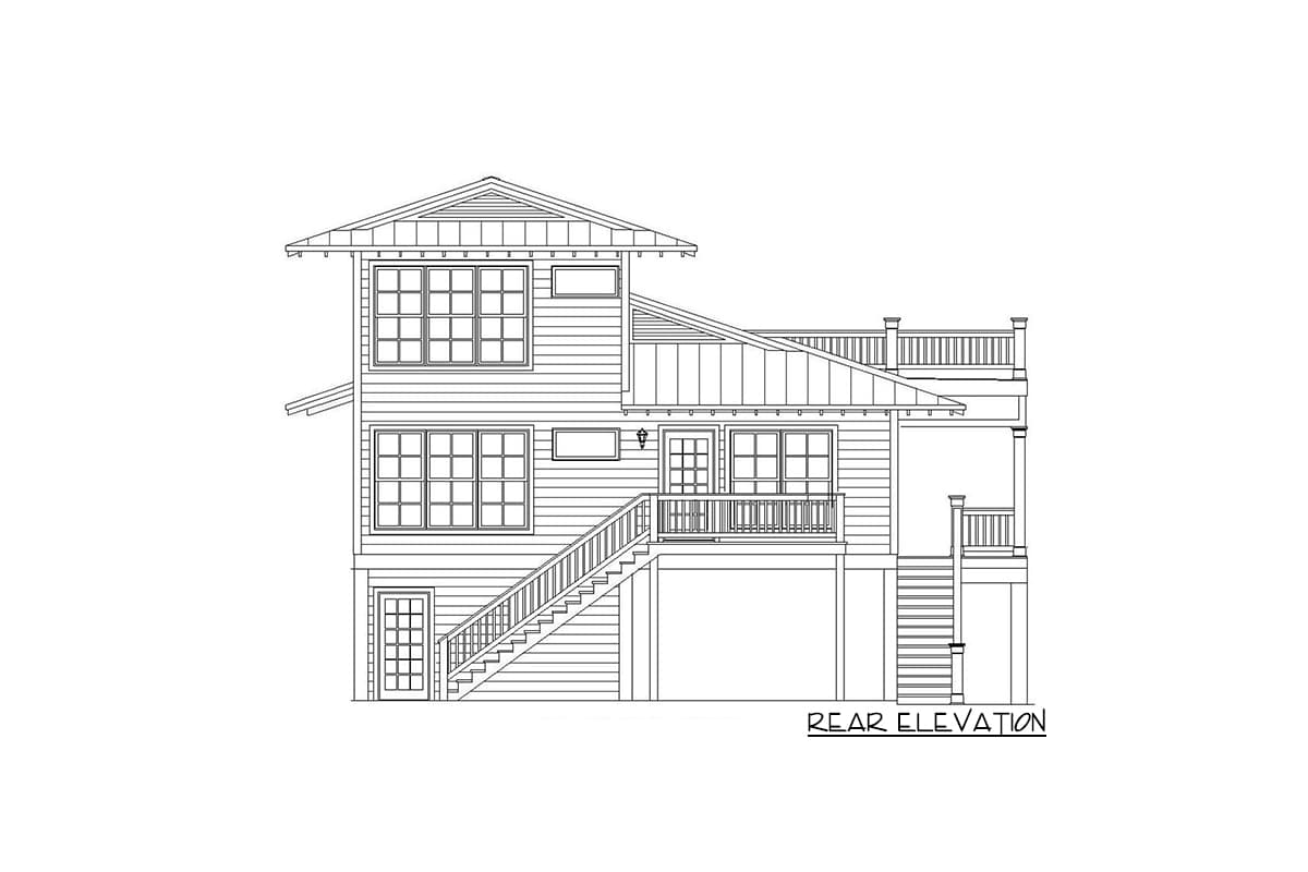 Plan 68588VR: Beach House Plan with Decks on Two Levels - Image #4 - Beach, Coastal, Coastal Contemporary