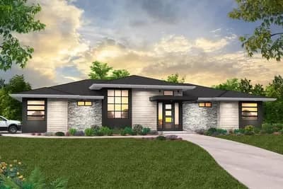 3-Bedroom Modern Prairie-Style House Plan