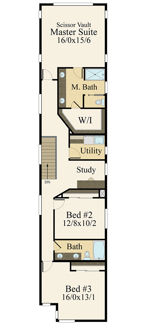 Plan 85301MS: Skinny Contemporary House Plan - Floor Plan - 2nd Floor - Contemporary, Modern, Northwest