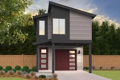 Skinny Contemporary House Plan