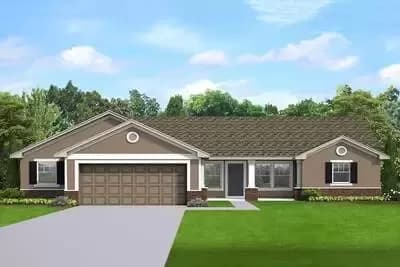 Comfortable Ranch Home Plan with Split Beds