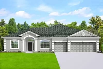 One-Story Ranch House Plan with Split Bedroom Layout