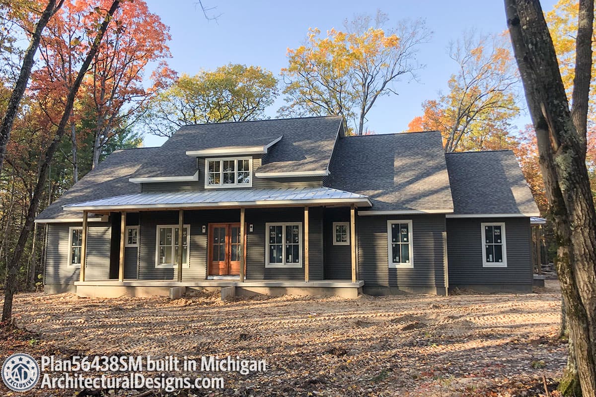 build gallery item - Farmhouse Plan 56438SM coming to life in Michigan