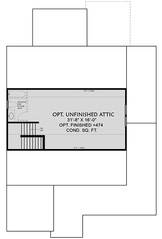 Plan 500054VV: 4-Bedroom Farmhouse Plan with Attic Expansion Potential - 2987 Sq Ft - Floor Plan - Attic - Country, Farmhouse, Traditional