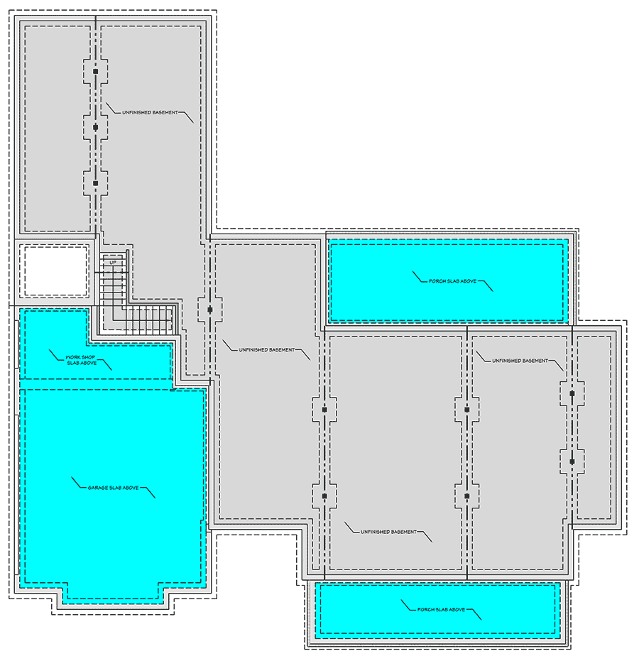 Plan 51801HZ: Modern Farmhouse Plan with Brick and Board and Batten Exterior - Floor Plan - Unfinished Basement - Country, Craftsman, Modern Farmhouse, Southern, Traditional