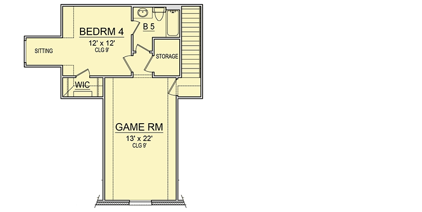 Plan 36565TX: 4-Bed European House Plan with Split Beds - Floor Plan - 2nd Floor - European, Traditional